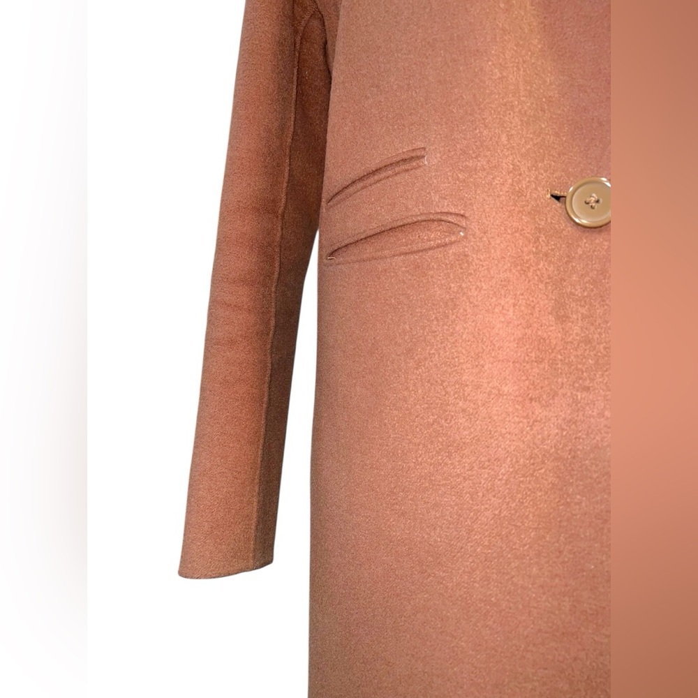 🤎 𝐌𝐀𝐉𝐄 Galaxie Wool Blend Long Coat Camel/Tobacco - Picture 8 of 11